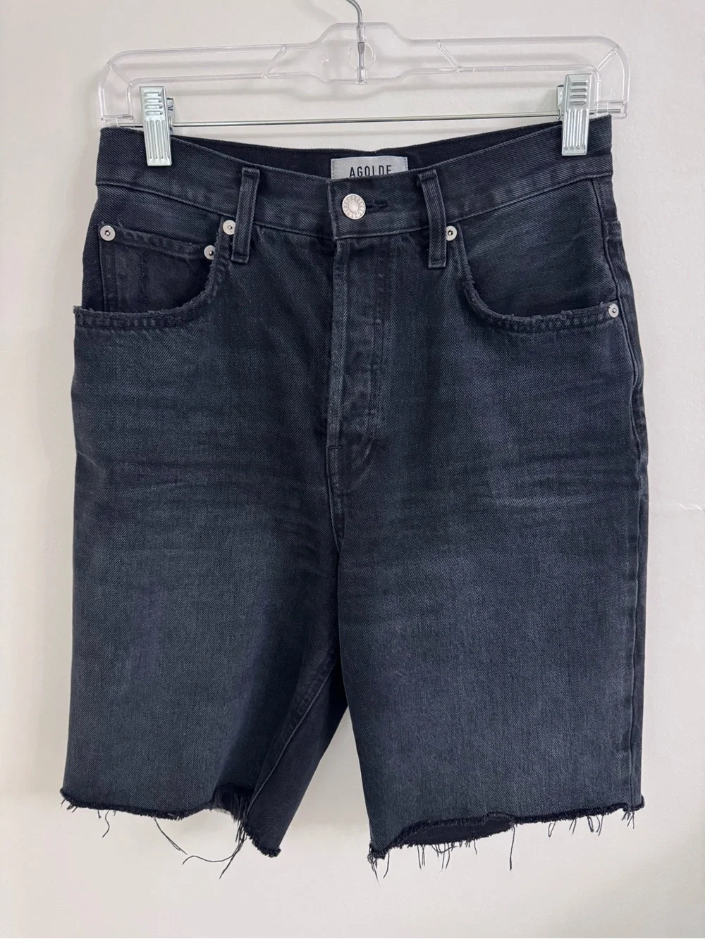AGOLDE Black Denim Shorts
